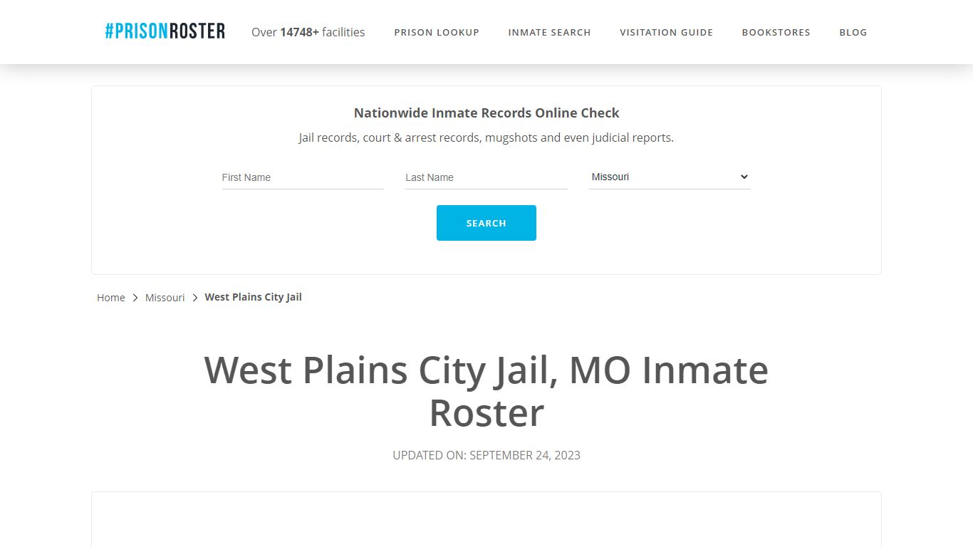 West Plains City Jail, MO Inmate Roster - Prisonroster