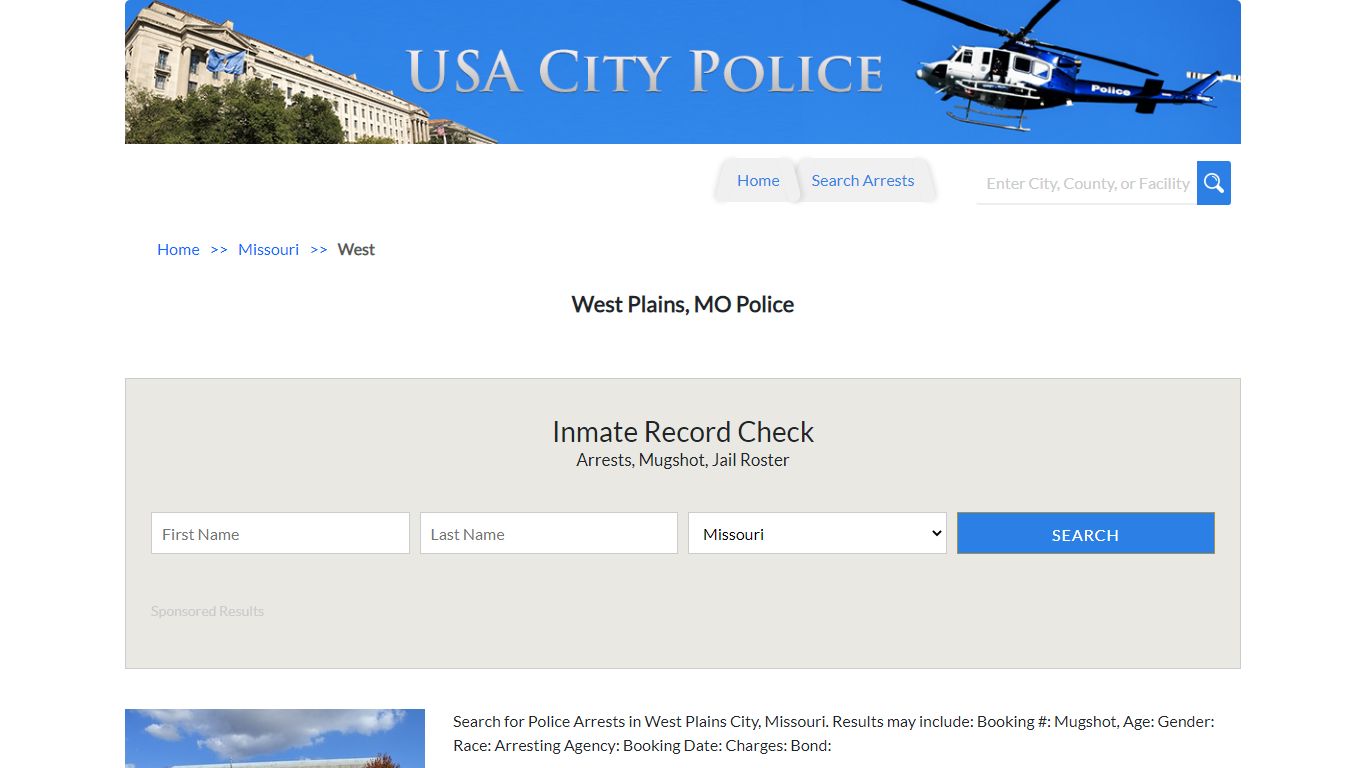 West Plains, MO Police | Jail Records